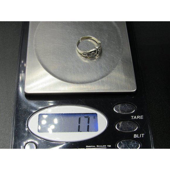 Size 2.25 Sterling Silver Double Celtic Knot Toe Band Ring Vintage Statement - Picture 8 of 8